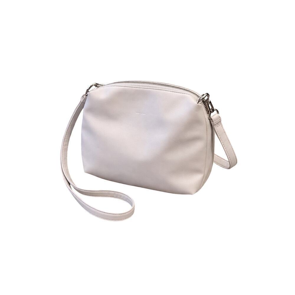 Pixie Mood Light Gray Vegan Leather Crossbody Shoulder Bag Minimalist Purse